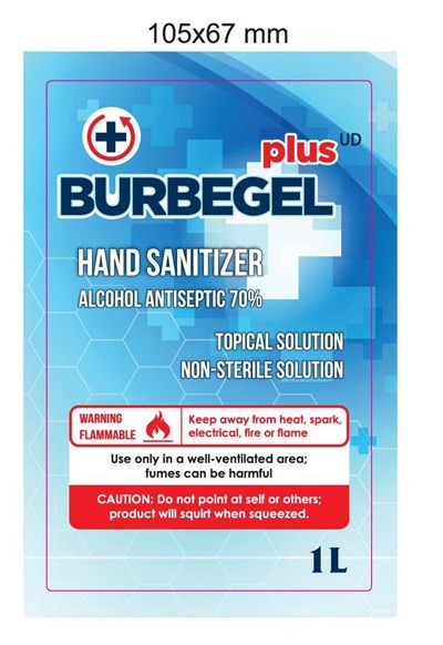 1L label front - BURBEGEL plus UD front